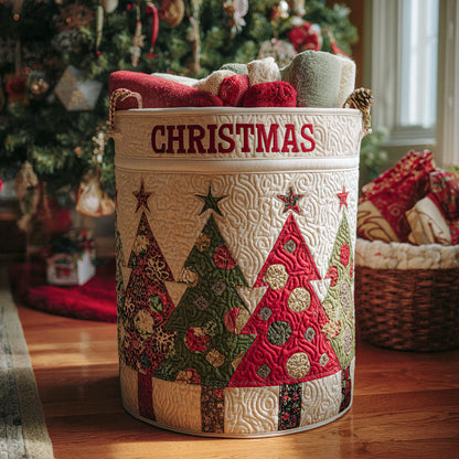 Snowy Eve Quilted Laundry Basket NCU0PTT1928