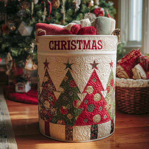 Snowy Eve Quilted Laundry Basket NCU0PTT1928