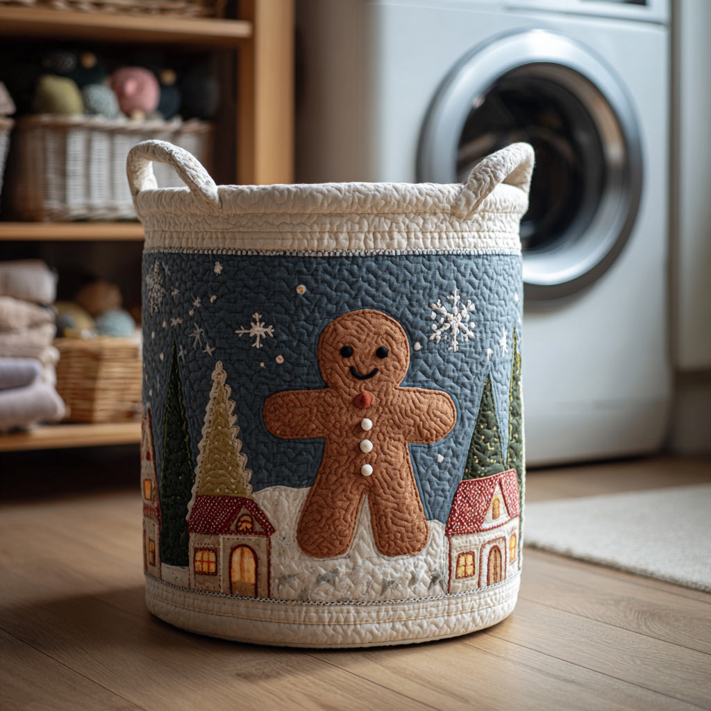Snowy Gingerbread Laundry Basket NCU0HNH117