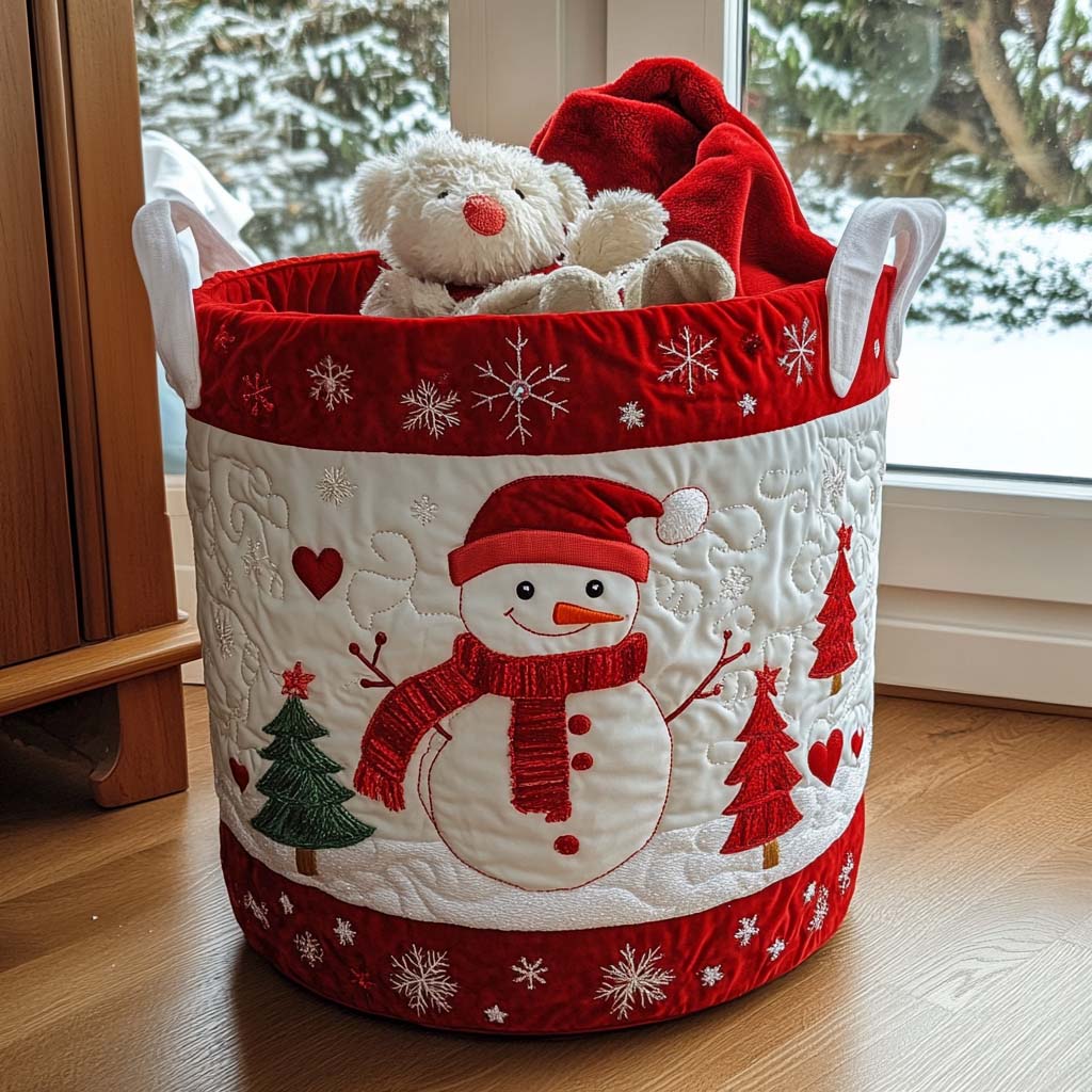 Snowy Glow Quilted Laundry Basket NCU0NNT1572