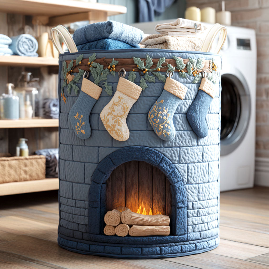 Snowy Hearth Quilted Laundry Basket NCU0NTV779