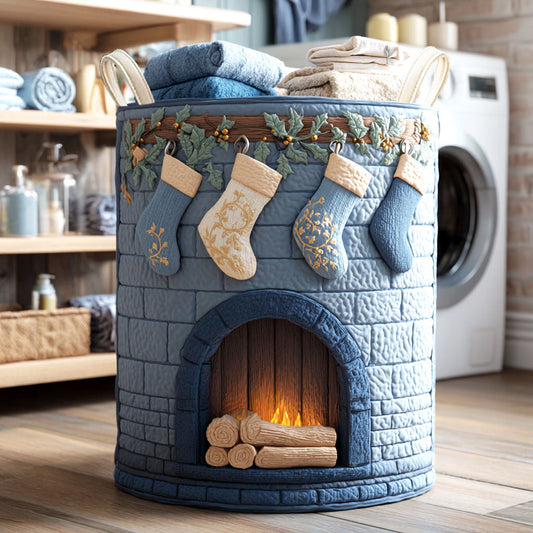 Snowy Hearth Quilted Laundry Basket NCU0NTV779