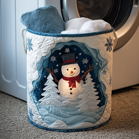 Snowy Night Quilted Laundry Basket NCU0TH3274