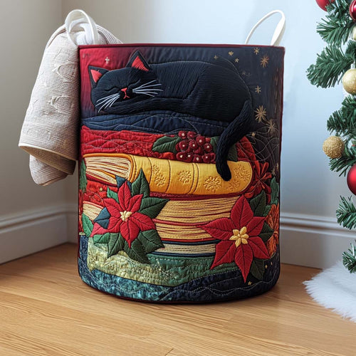Snowy Night Stories Quilted Laundry Basket NCU0PTT1503