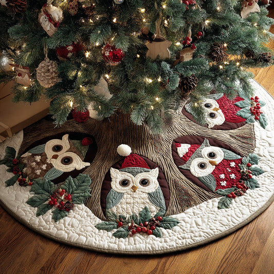 Snowy Owl Christmas Christmas Quilted Tree Skirt NCU0NTD1076