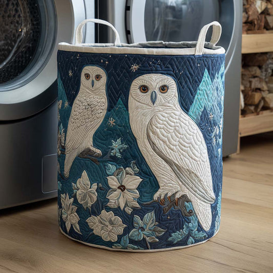 Snowy Pair Quilted Laundry Basket NCU0NXD983