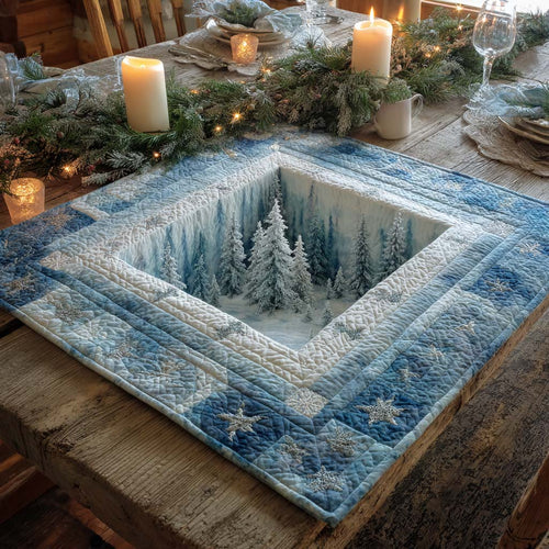 Snowy Pine Hollow Quilted Table Topper NCU0NXD337