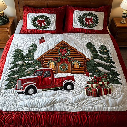 Snowy Pines 3-Piece Quilted Bedding Set NCU0VH697