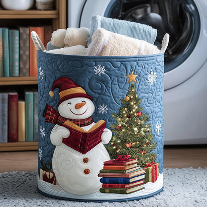 Snowy Reader Quilted Laundry Basket NCU0TH3159