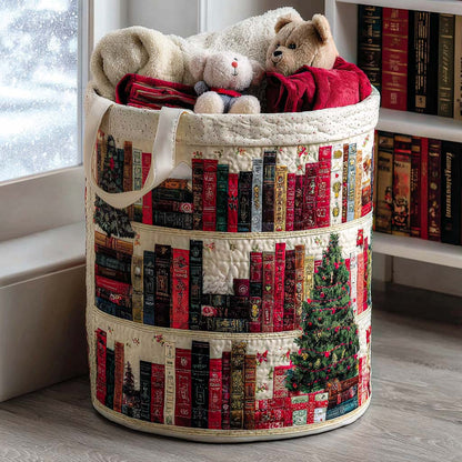 Snowy Reads Quilted Laundry Basket NCU0NNT1673