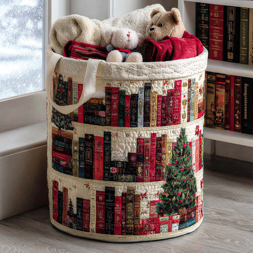 Snowy Reads Quilted Laundry Basket NCU0NNT1673