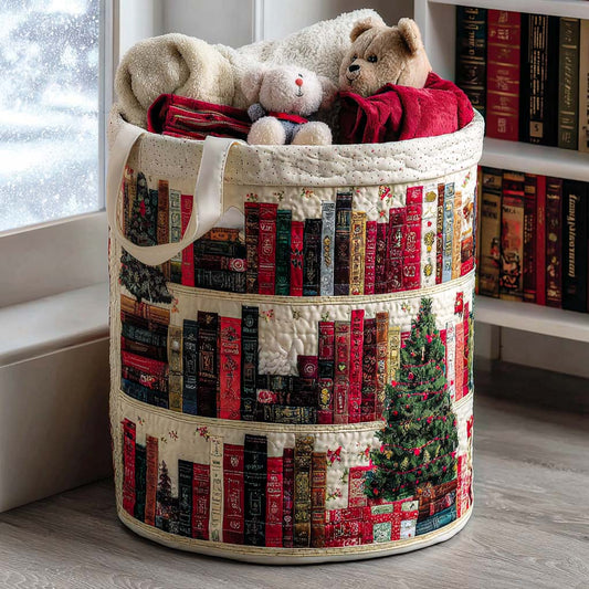 Snowy Reads Quilted Laundry Basket NCU0NNT1673