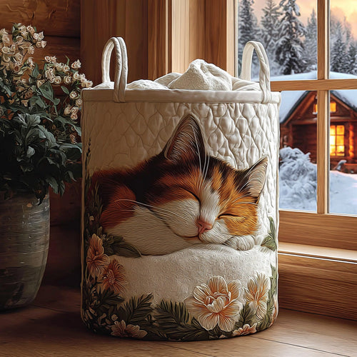 Snowy Rest Quilted Laundry Basket NCU0PVL700