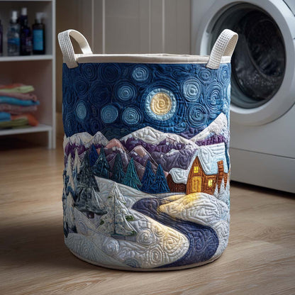 Snowy Ridge Quilted Laundry Basket NCU0NTD095