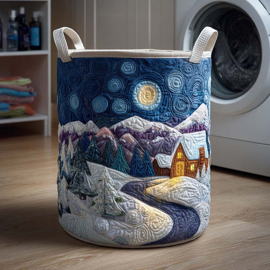 Snowy Ridge Quilted Laundry Basket NCU0NTD095