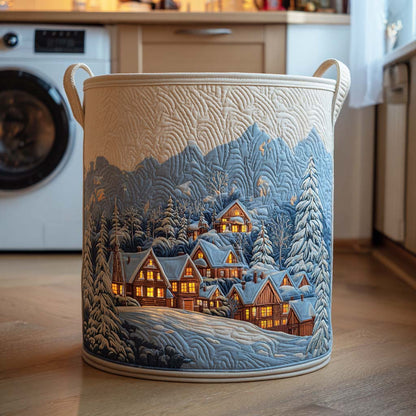 Snowy Ridge Quilted Laundry Basket NCU0NTD136