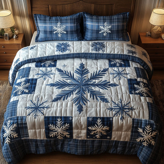 Snowy Road Magic 3-Piece Quilted Bedding Set NCU0PT2203