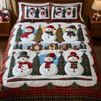 Snowy Smiles 3-Piece Quilted Bedding Set NCU0NVH002