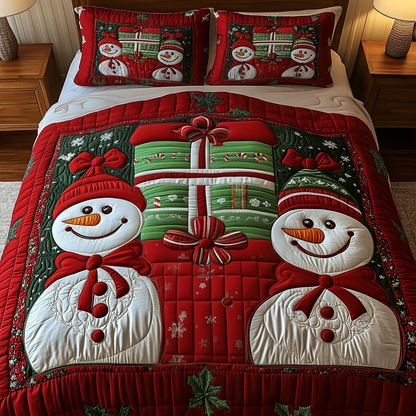 Snowy Smiles 3-Piece Quilted Bedding Set NCU0VH688