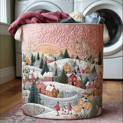 Snowy Town Quilted Laundry Basket NCU0HTT008
