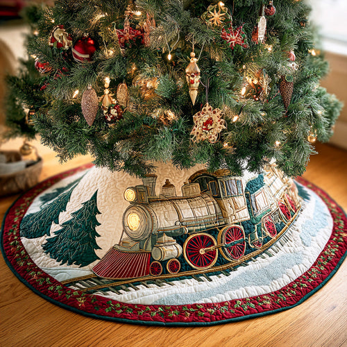 Snowy Track Journey Christmas Quilted Tree Skirt NCU0NTD804