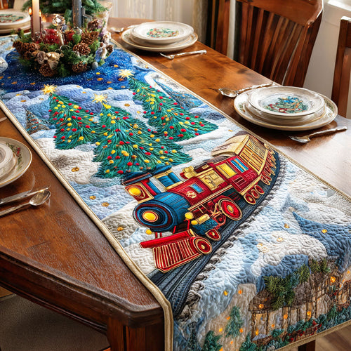 Snowy Tracks Quilted Table Runner NCU0NTD530