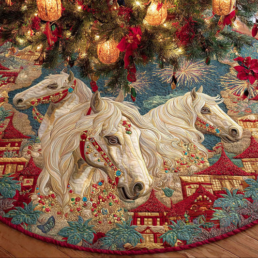 Snowy Trail Mare Christmas Quilted Tree Skirt NCU0NTD791