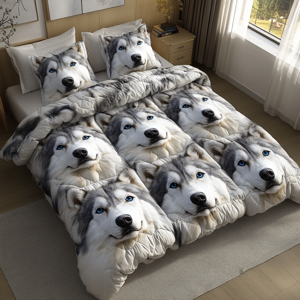 Snowy Trails 3-Piece Quilted Bedding Set NCU0DV458
