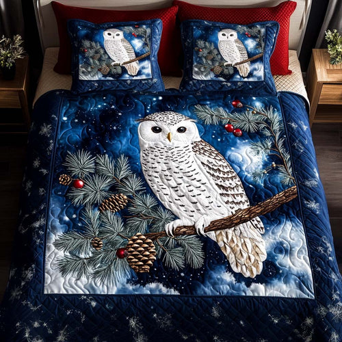 Snowy Twilight 3-Piece Quilted Bedding Set NCU0NT2296