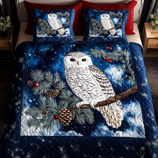 Snowy Twilight 3-Piece Quilted Bedding Set NCU0NT2296
