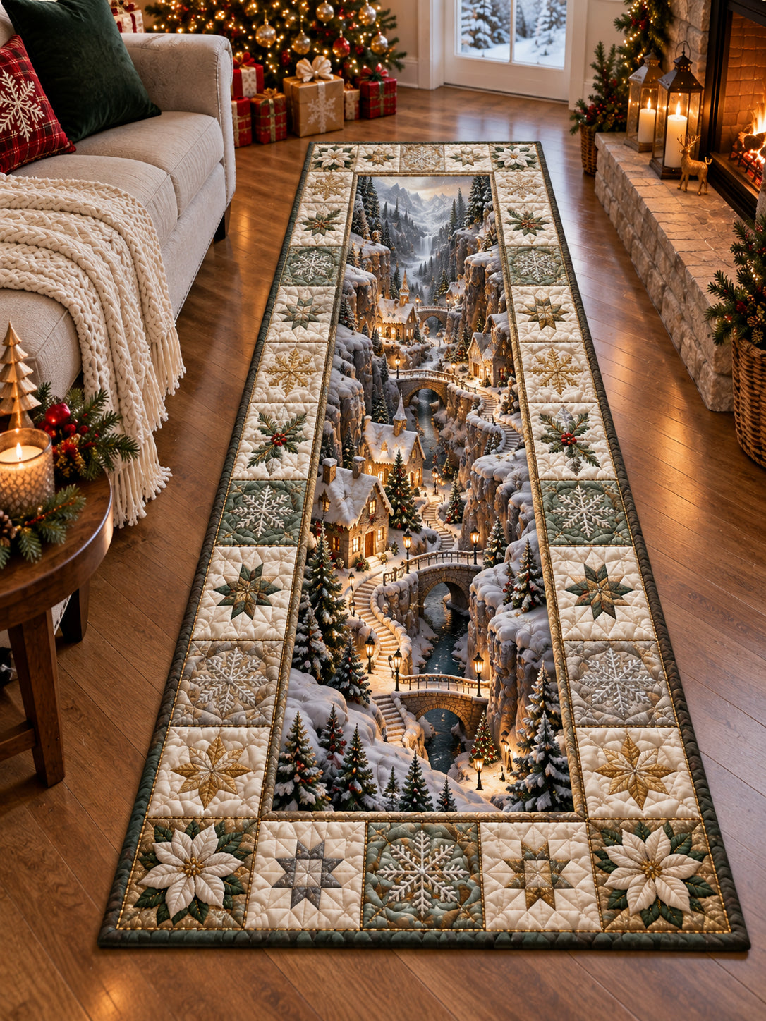 Snowy Village Passage Runner Carpet NCU0DV2483