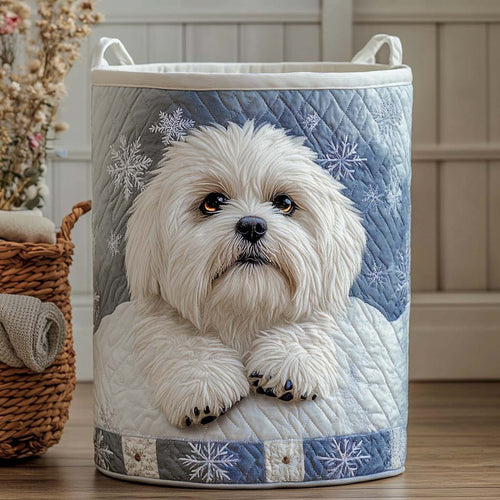 Snowy Whiskers Quilted Laundry Basket NCU0NXD741
