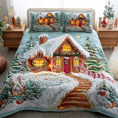 Snowy Whispers 3-Piece Quilted Bedding Set NCU0NTD664