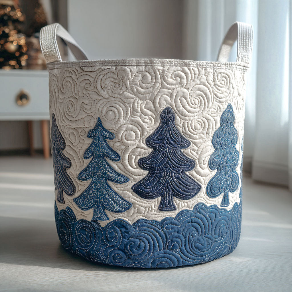 Snowy Whispers Quilted Laundry Basket NCU0PTT1340