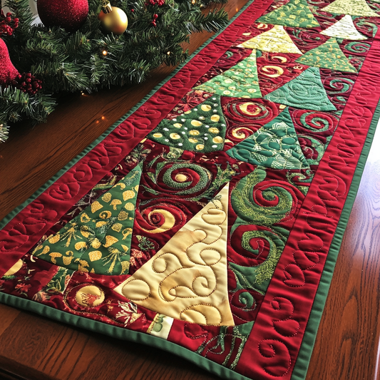 Snowy Woods Quilted Table Runner NCU0DDK1548