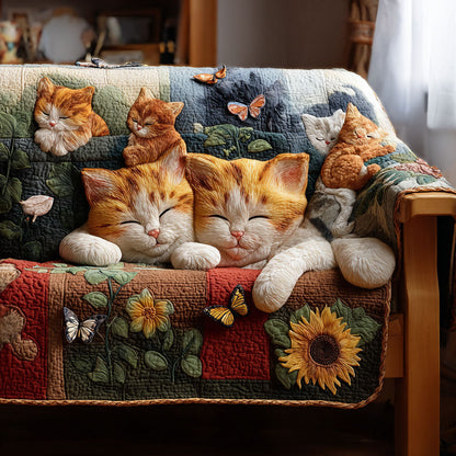 Snuggle Cats Quilted Sofa Cover NCU0PTT2154