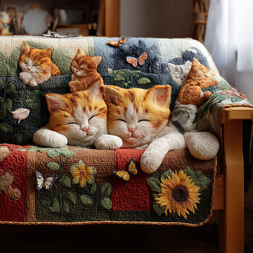 Snuggle Cats Quilted Sofa Cover NCU0PTT2154