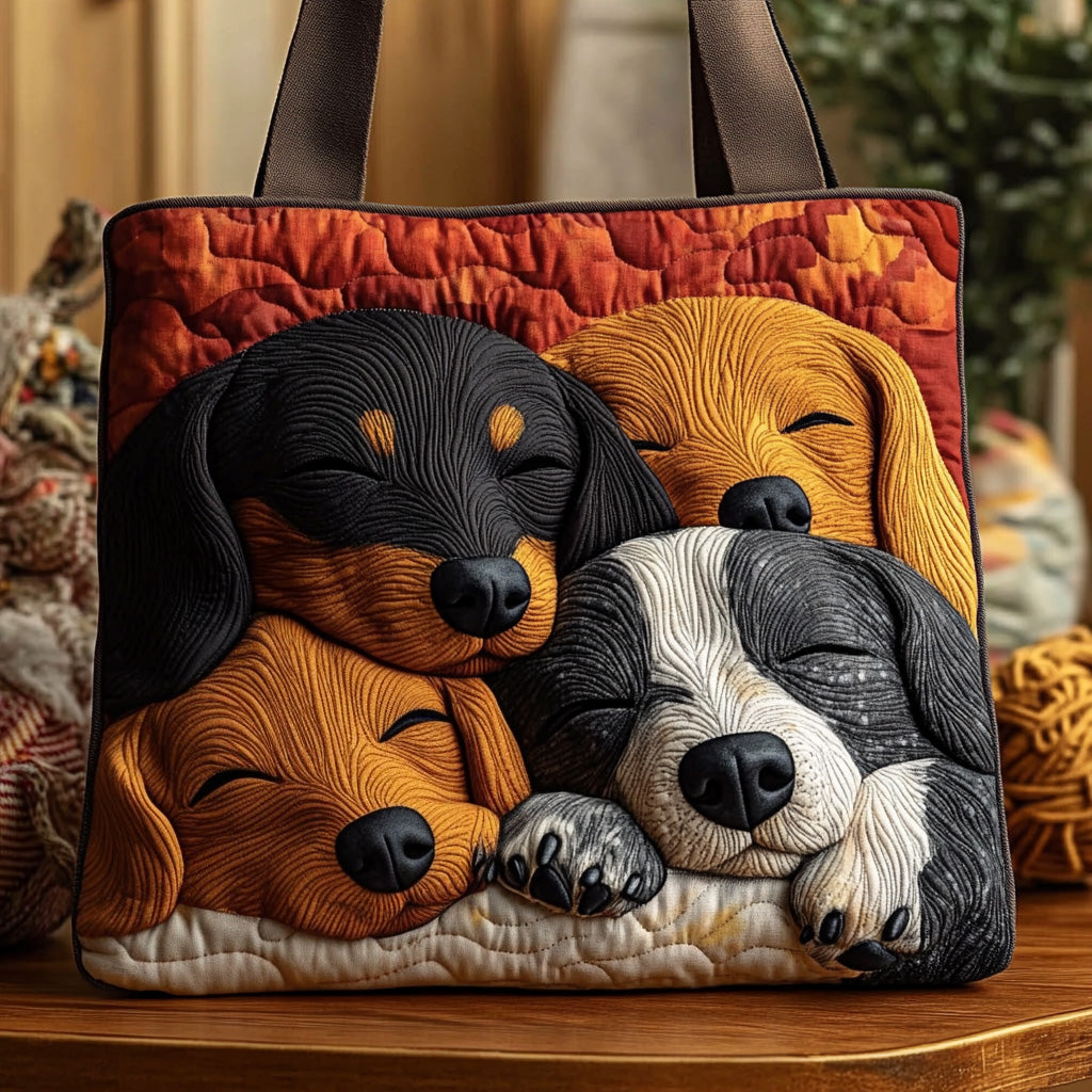 Snuggle Dachshunds Quilted Tote Bag NCU0LDH109