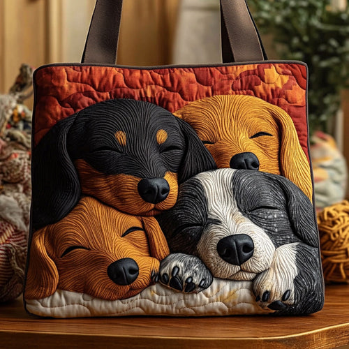 Snuggle Dachshunds Quilted Tote Bag NCU0LDH109