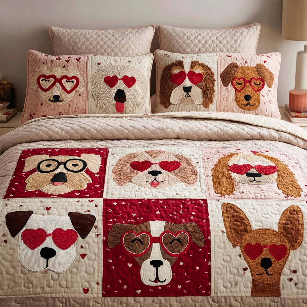 Snuggle Dog Retreat 3-Piece Quilted Bedding Set NCU0NNT2686