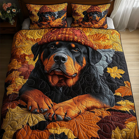 Snuggle Pup Patch 3-Piece Quilted Bedding Set NCU0NNT749