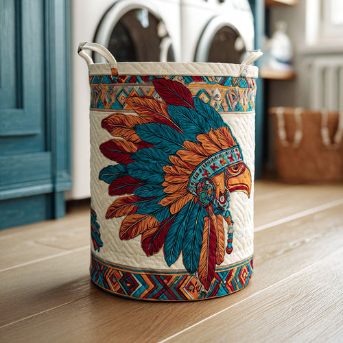 Soaring Tribal Eagle Quilted Laundry Basket NCU0NTD964