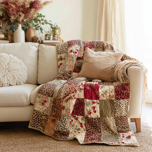 Soft Berry Meadow Quilted Blanket NCU0LDH277