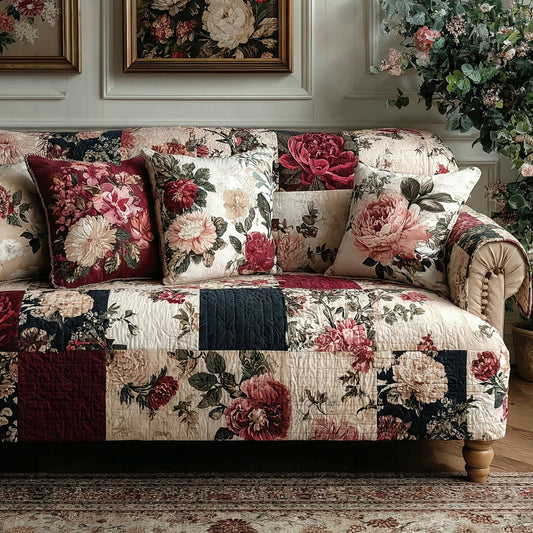 Soft Botanicals Quilted Sofa Cover NCU0LDH398