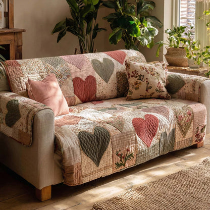 Soft Heartloom Quilted Sofa Cover NCU0NXD1324