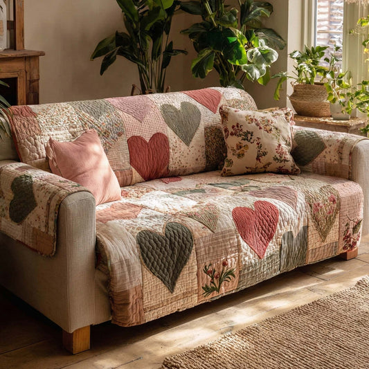 Soft Heartloom Quilted Sofa Cover NCU0NXD1324