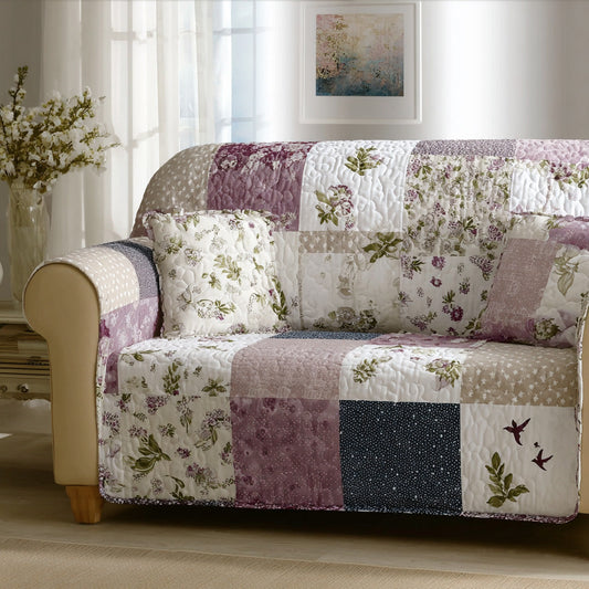 Soft Herbals Quilted Sofa Cover NCU0LDH537