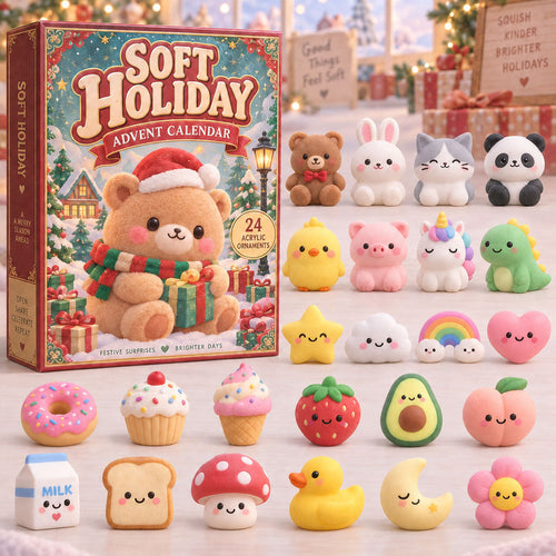 CHRISTMAS KICKOFF 40% OFF - Soft Holiday Bear Advent Calendar 2026 - 24-Day Festive Countdown, Acrylic Charms Blind Box - Gift For Kids AC0TM386