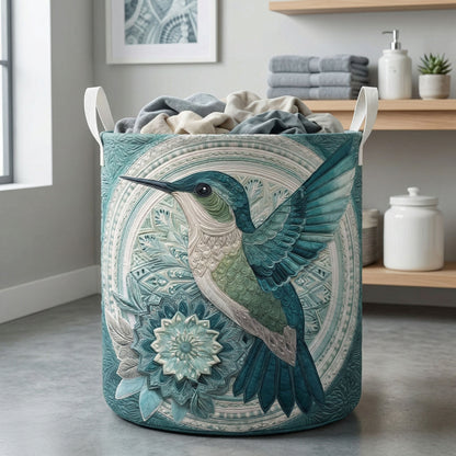Soft Mint Quilted Laundry Basket NCU0NNT3032