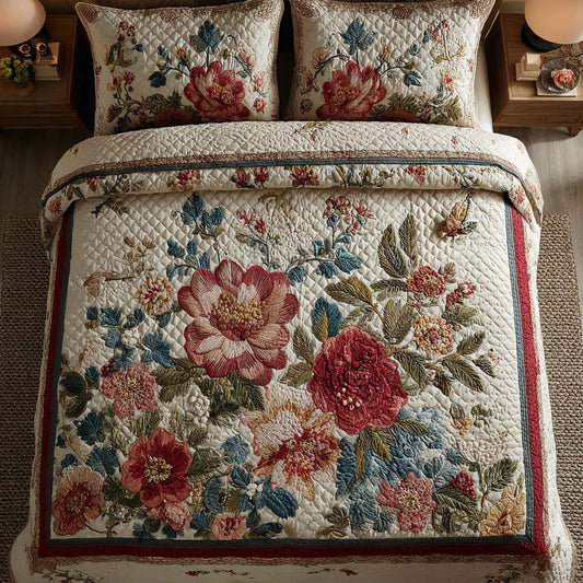 Soft Petals 3-Piece Quilted Bedding Set NCU0DQQ0270